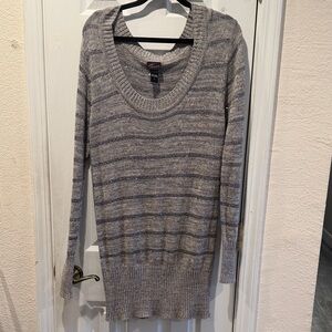 Torrid Gray and Silver Striped Sweater